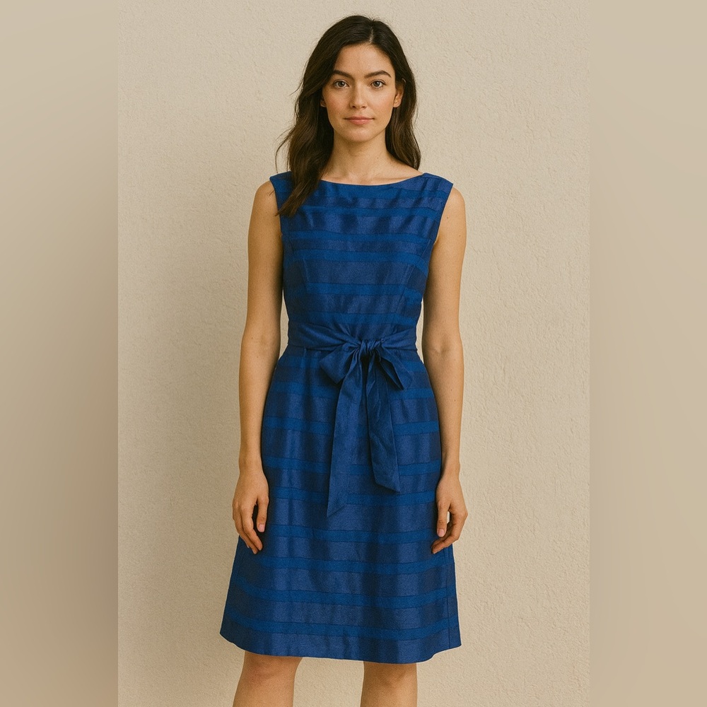 LF Blue Ruched A-Line Mini Dress